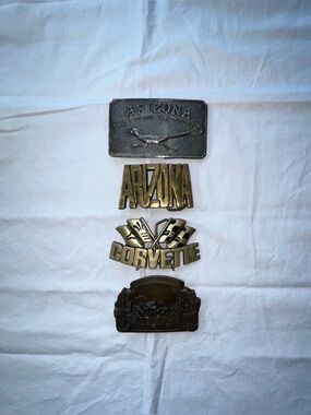 Vintage Brass Belt Buckles 4 Total